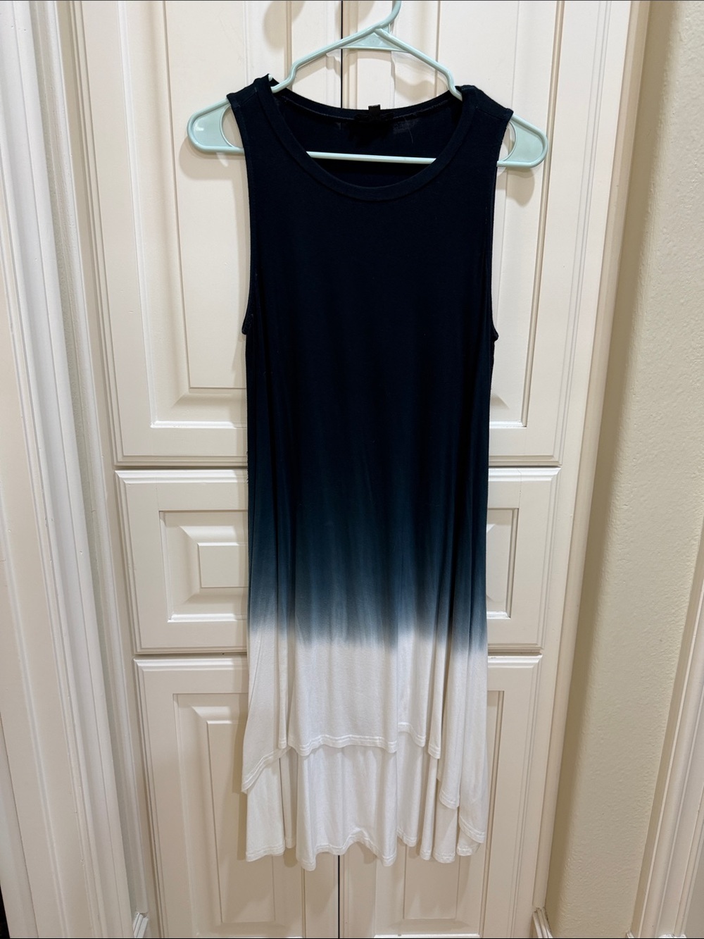 TCEC Navy Blue to White Ombre High-Low Dress